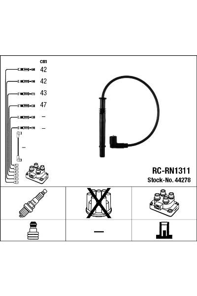 Set di cavi di accensione ngk 15-44278