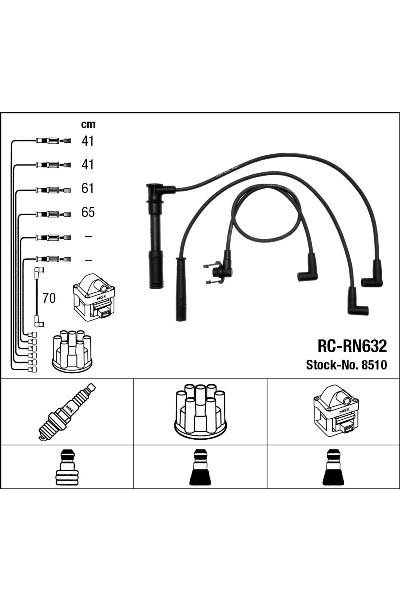 Set di cavi di accensione ngk 15-8510