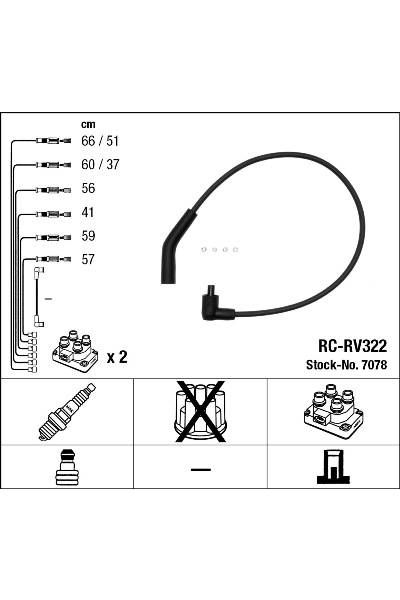 Set di cavi di accensione ngk 15-7078