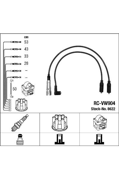 Set di cavi di accensione ngk 15-8622