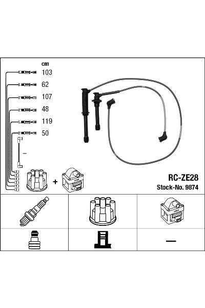 Set di cavi di accensione ngk 15-9874