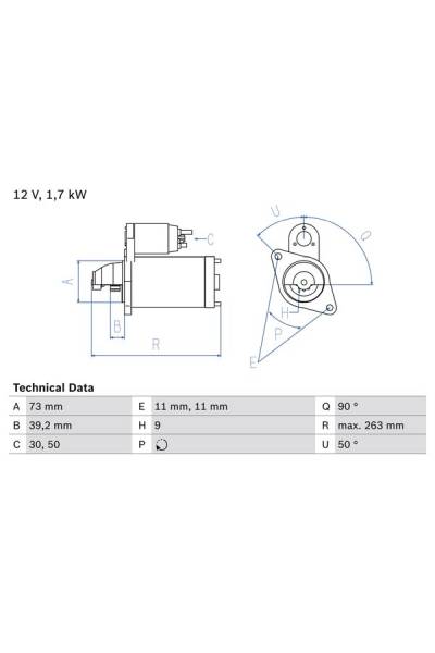 Motorino d'avviamento bosch 30-0 986 017 440