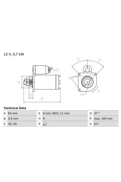 Motorino d'avviamento bosch 30-0 986 017 840