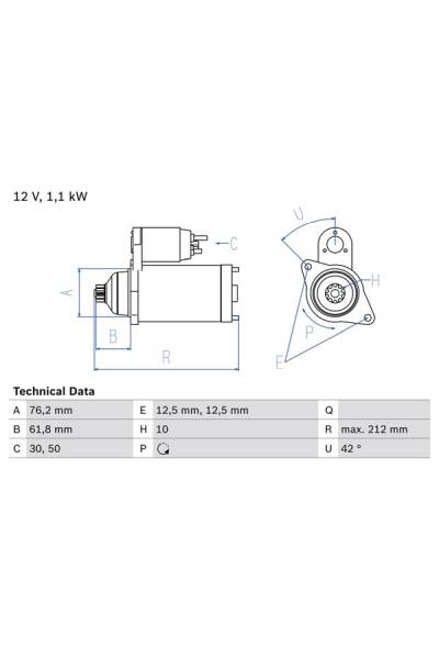 Motorino d'avviamento bosch 30-0 986 020 230