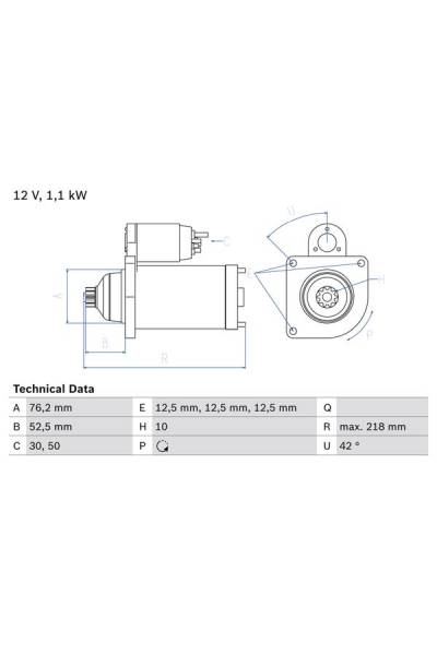 Motorino d'avviamento bosch 30-0 986 020 240