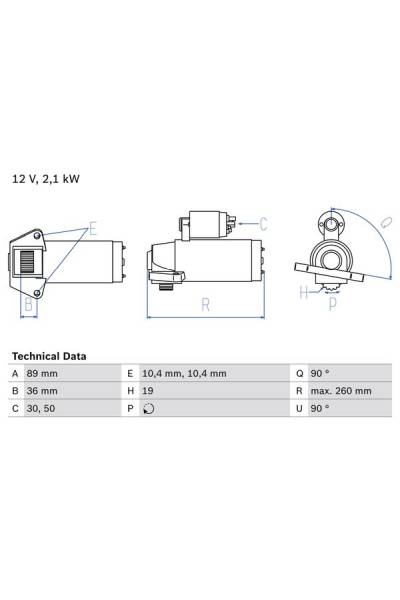 Motorino d'avviamento bosch 30-0 986 021 351