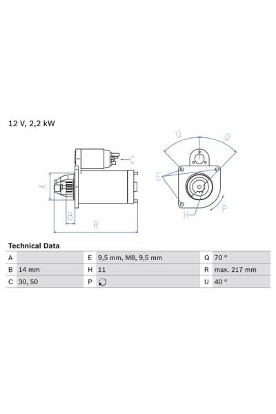 Motorino d'avviamento bosch 30-0 986 023 580