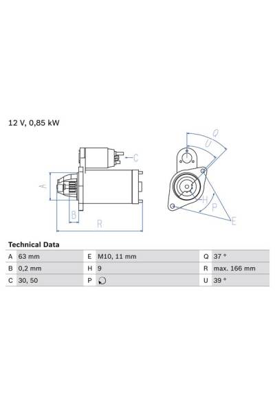 Motorino d'avviamento bosch 30-0 986 024 190