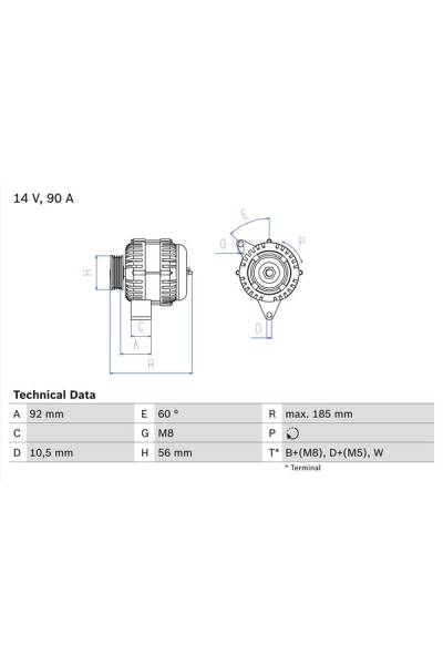 Alternatore bosch 30-0 986 040 180