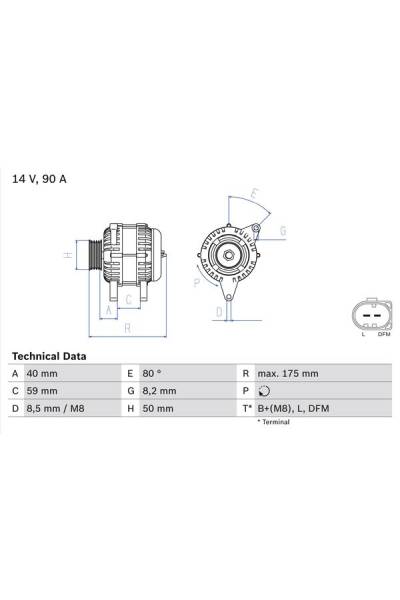 Alternatore bosch 30-0 986 041 310