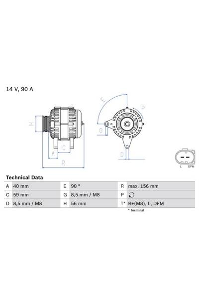 Alternatore bosch 30-0 986 041 500