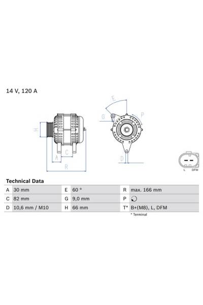 Alternatore bosch 30-0 986 044 330