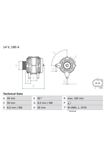 Alternatore bosch 30-0 986 045 340