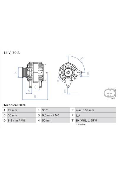 Alternatore bosch 30-0 986 048 891