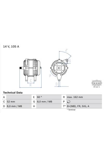 Alternatore bosch 30-0 986 081 090