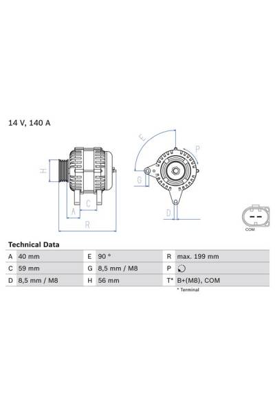 Alternatore bosch 30-0 986 081 160