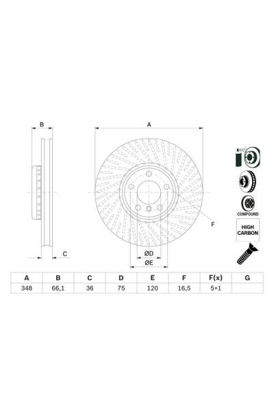 Disco freno bosch 30-0 986 479 E18