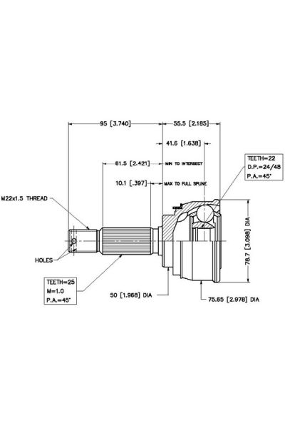 kit giunti  semiasse vema 4425-18433