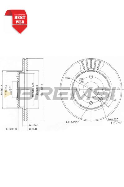 Disco  freno bremsi DBA158V