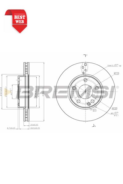 Disco  freno bremsi DBC334V