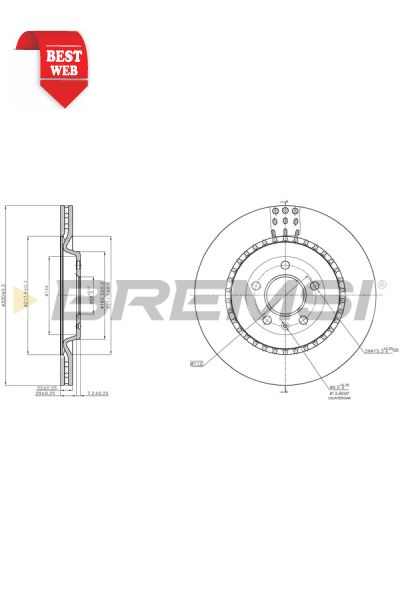 Disco  freno bremsi DBC383V