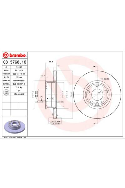 Disco  freno BREMBO 65-08.5768.10