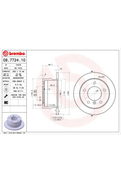 Disco  freno BREMBO 65-08.7724.10