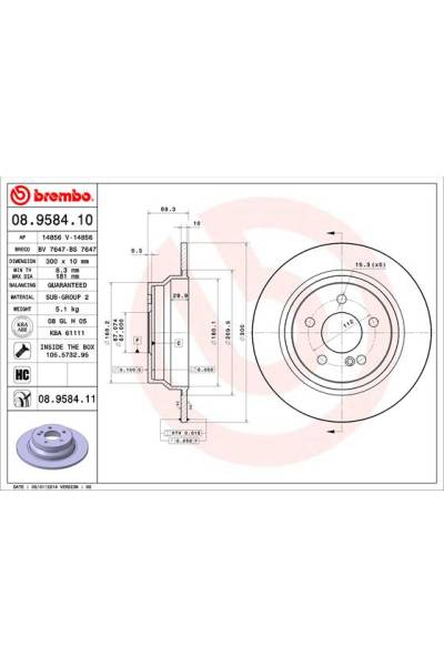 Disco  freno BREMBO 65-08.9584.11