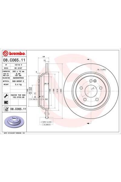 Disco freno brembo 65-08.C065.11