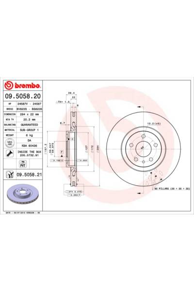 Disco  freno BREMBO 65-09.5058.21