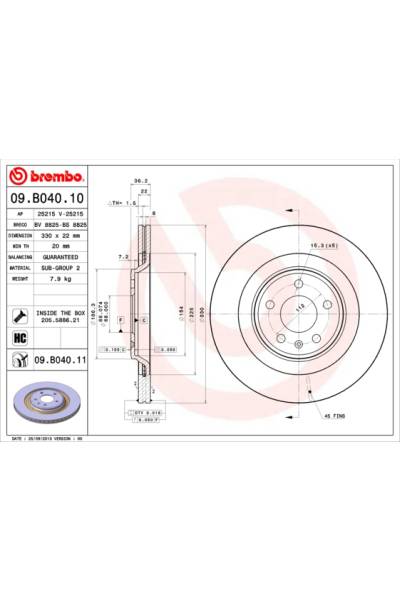 Disco  freno BREMBO 65-09.B040.11