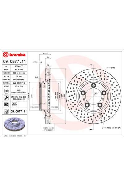 Disco freno brembo 65-09.C877.11