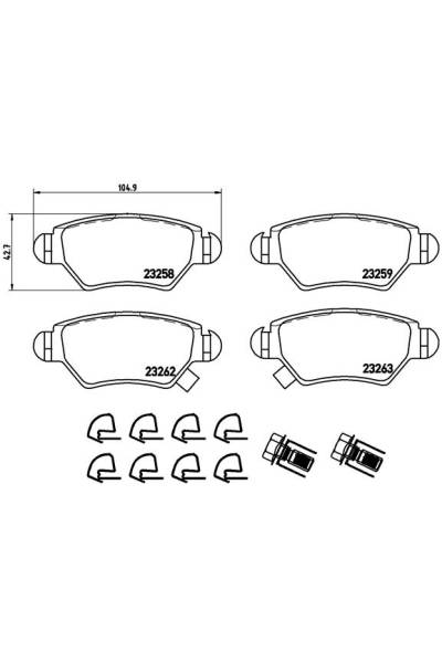 Kit pastiglie freno, Freno a disco BREMBO 65-P 59 031