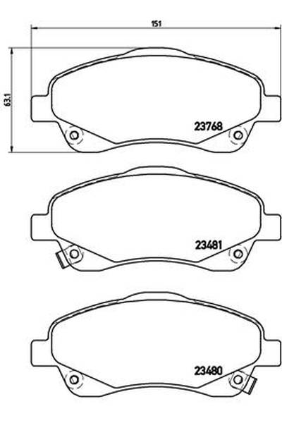 Kit pastiglie freno, Freno a disco BREMBO 65-P 83 046