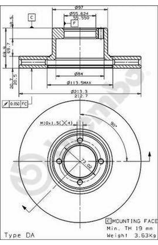 Immagine per Disco Freno  (pz 1) ventilato da Autozona