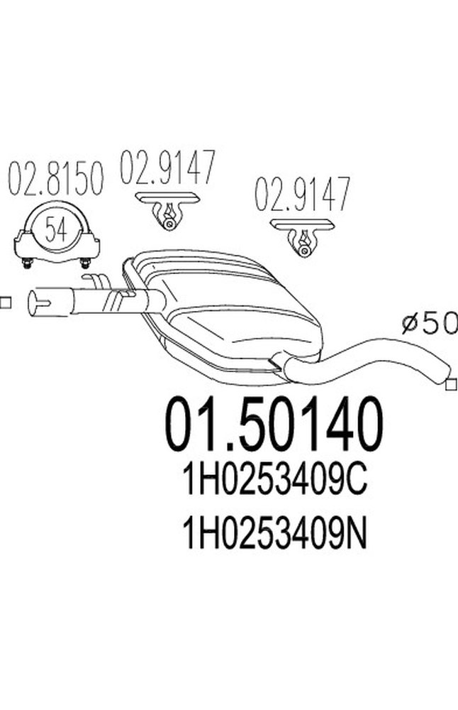 silenziatore centrale mts 01.50140