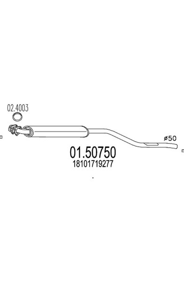 silenziatore centrale mts 01.50750