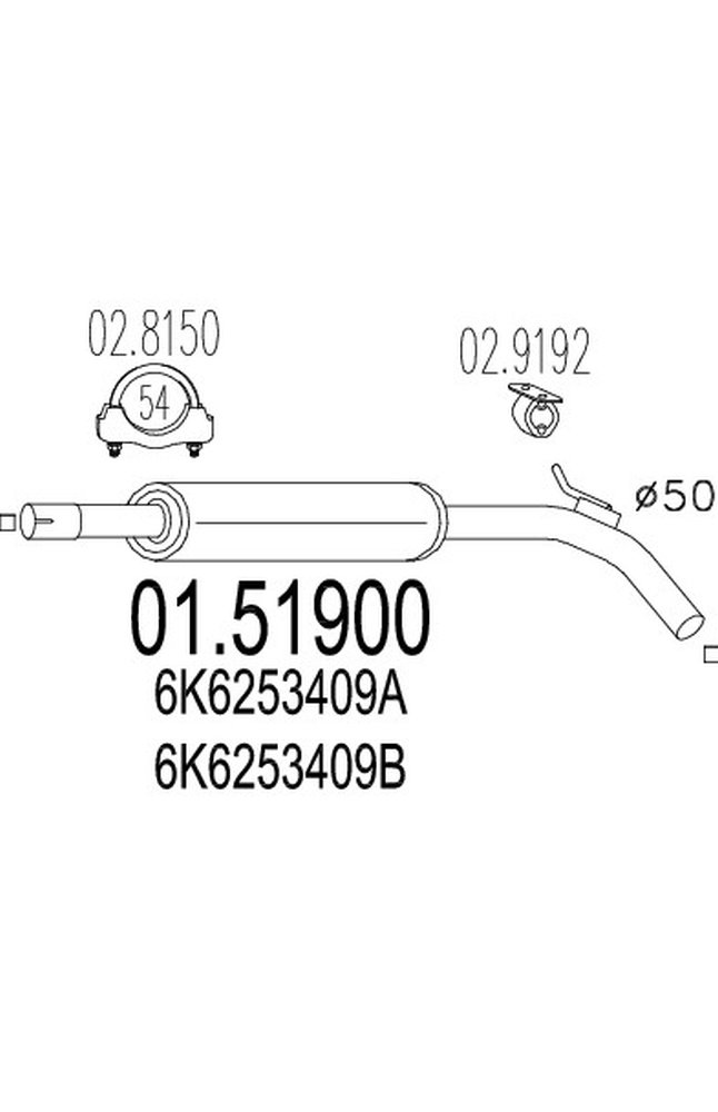 silenziatore centrale mts 01.51900