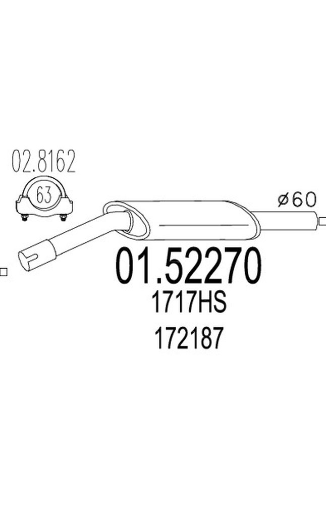 silenziatore centrale mts 01.52270