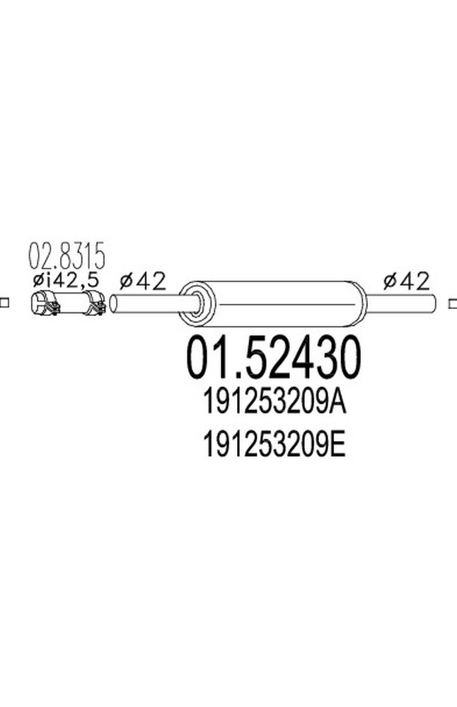 silenziatore centrale mts 01.52430