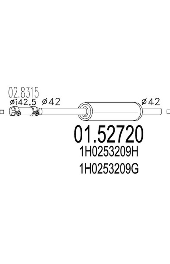 silenziatore centrale mts 01.52720