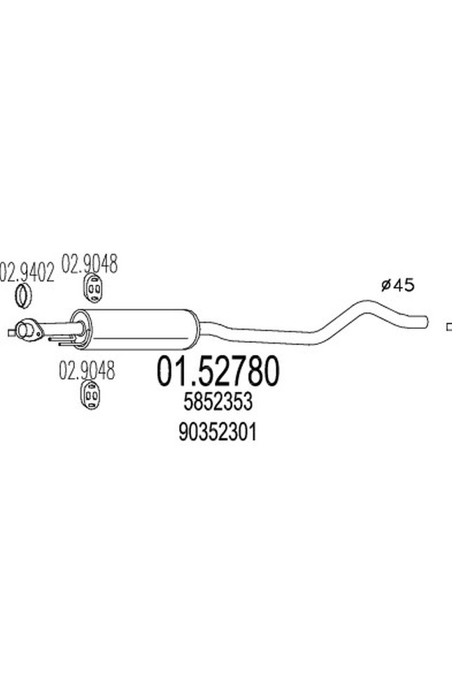 silenziatore centrale mts 01.52780