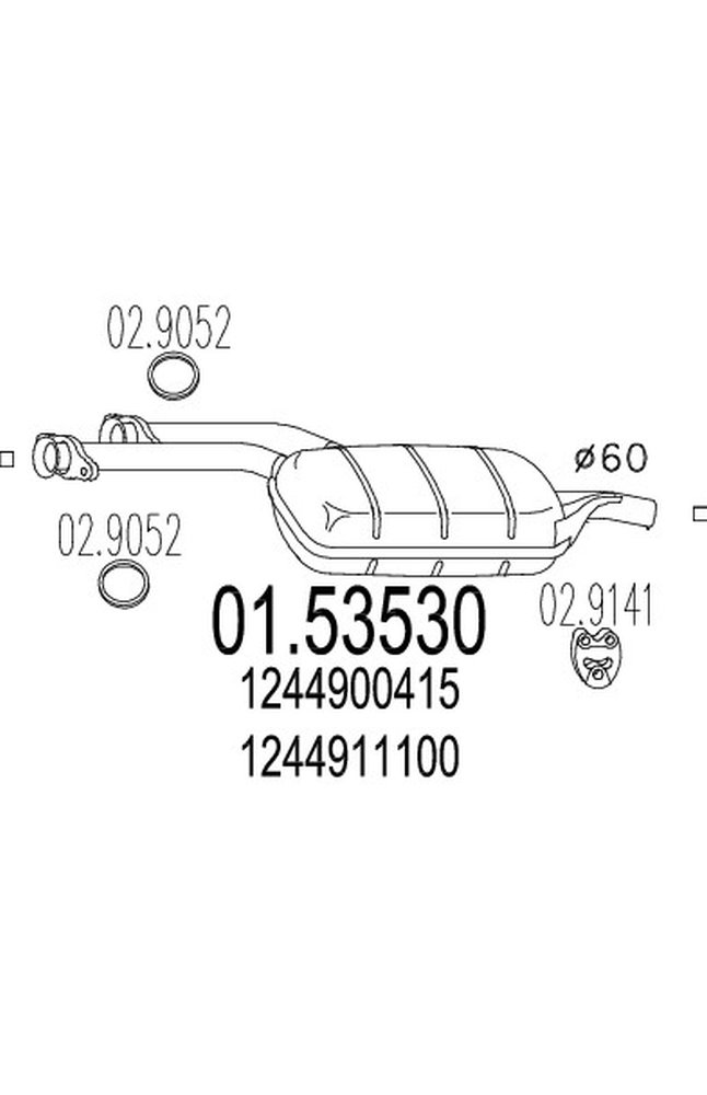 silenziatore centrale mts 01.53530