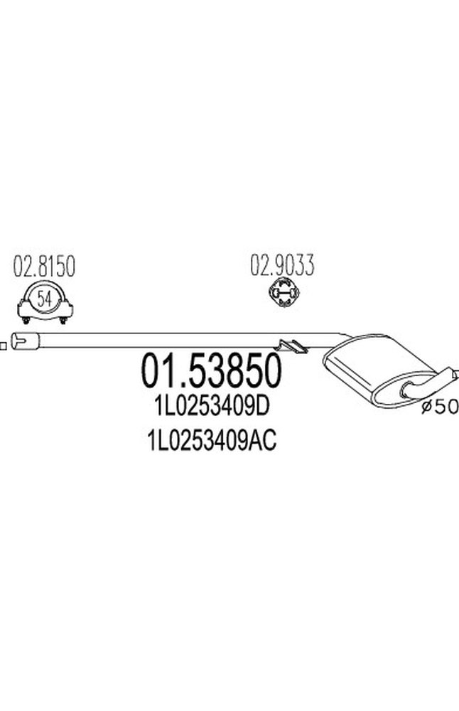 silenziatore centrale mts 01.53850