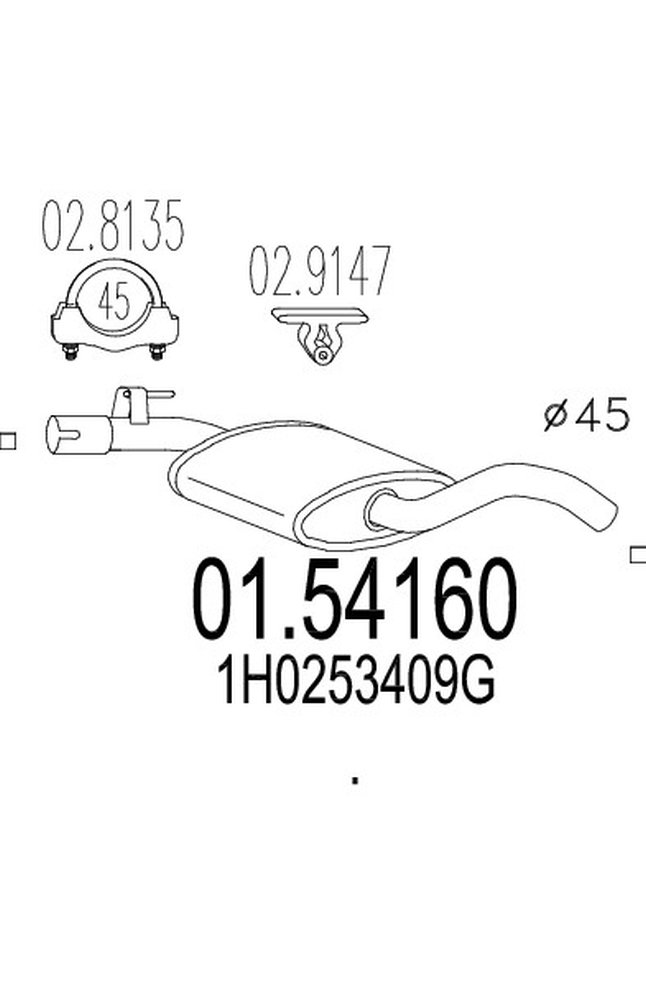 silenziatore centrale mts 01.54160