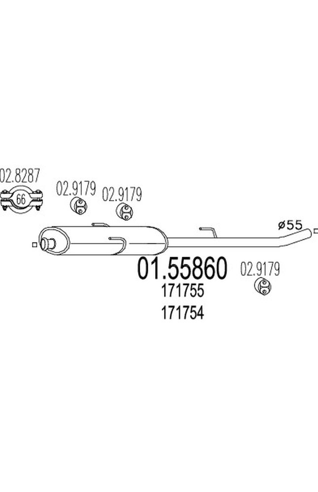 silenziatore centrale mts 01.55860