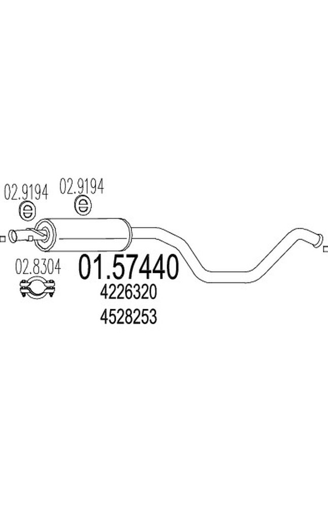 silenziatore centrale mts 01.57440