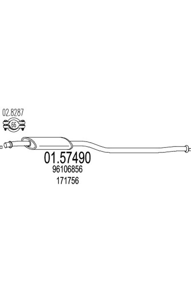 silenziatore centrale mts 01.57490