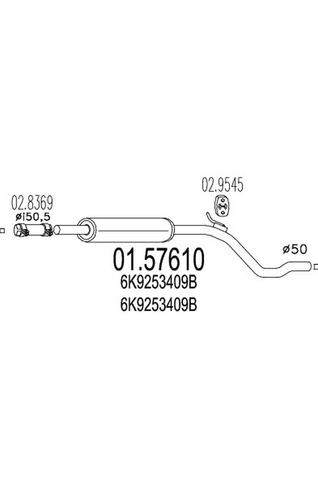 silenziatore centrale mts 01.57610