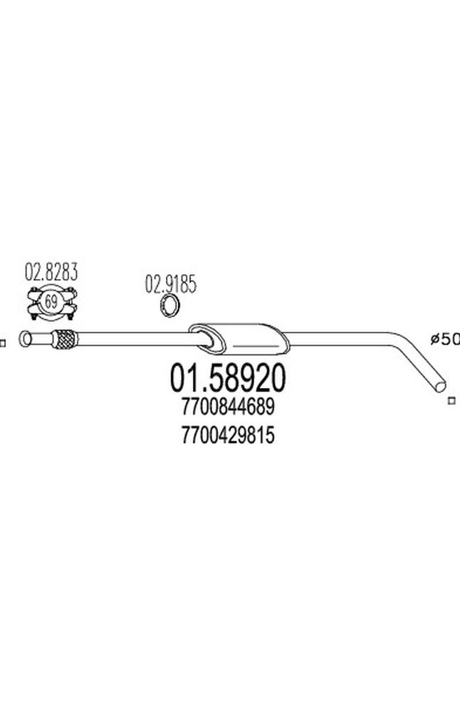 silenziatore centrale mts 01.58920